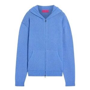The Elder Statesman Zip Up Cashmere Hoodie Crypto Blue Size Medium New W/ Tags